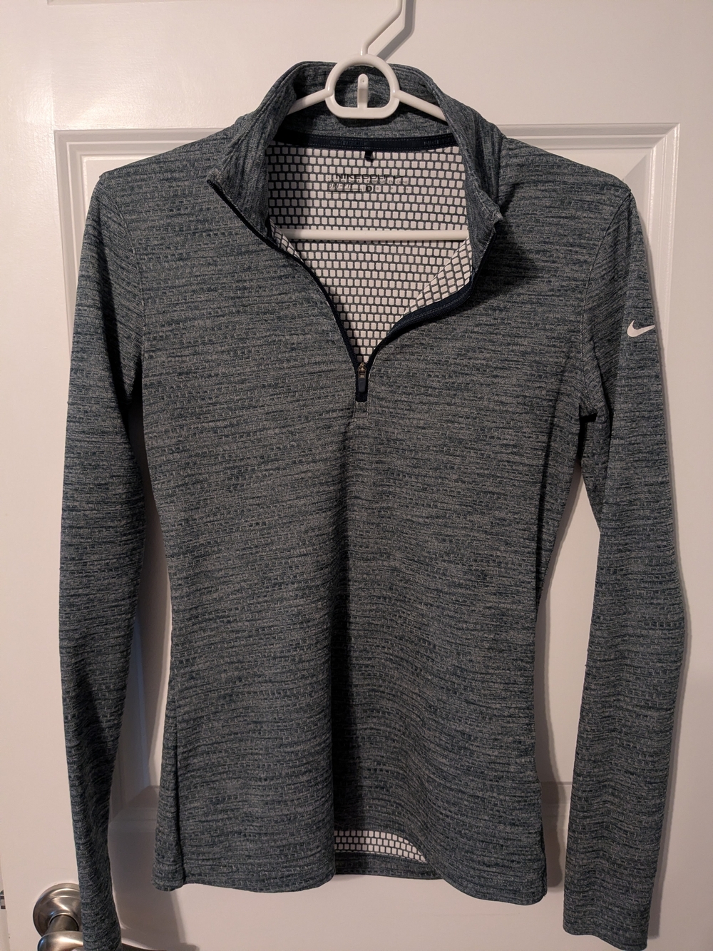 Nike Women's Heathered Quarter-Zip Long-Sleeve Pullover